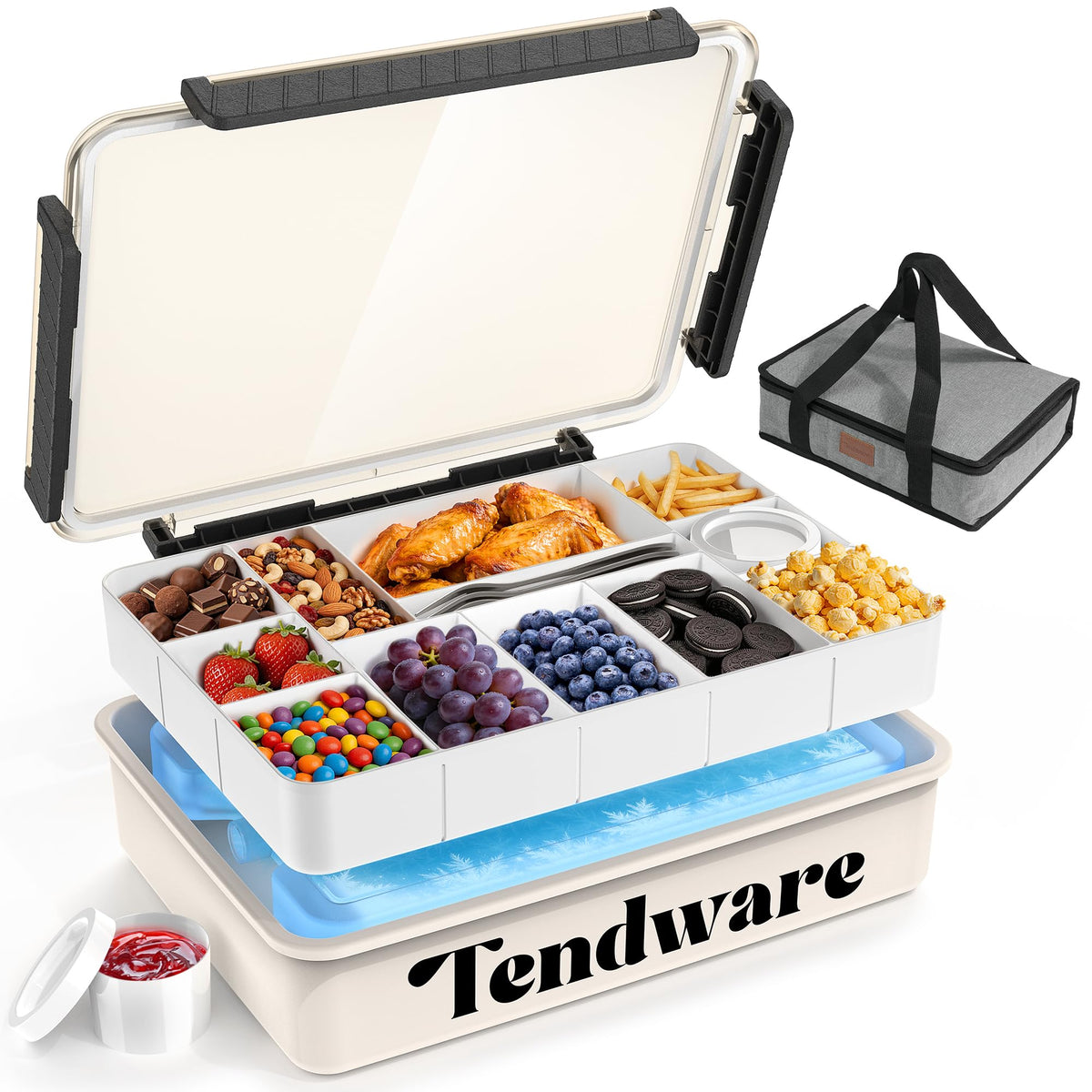 TENDWARE LIFE frontal del contenedor snacks, compacto y organizado