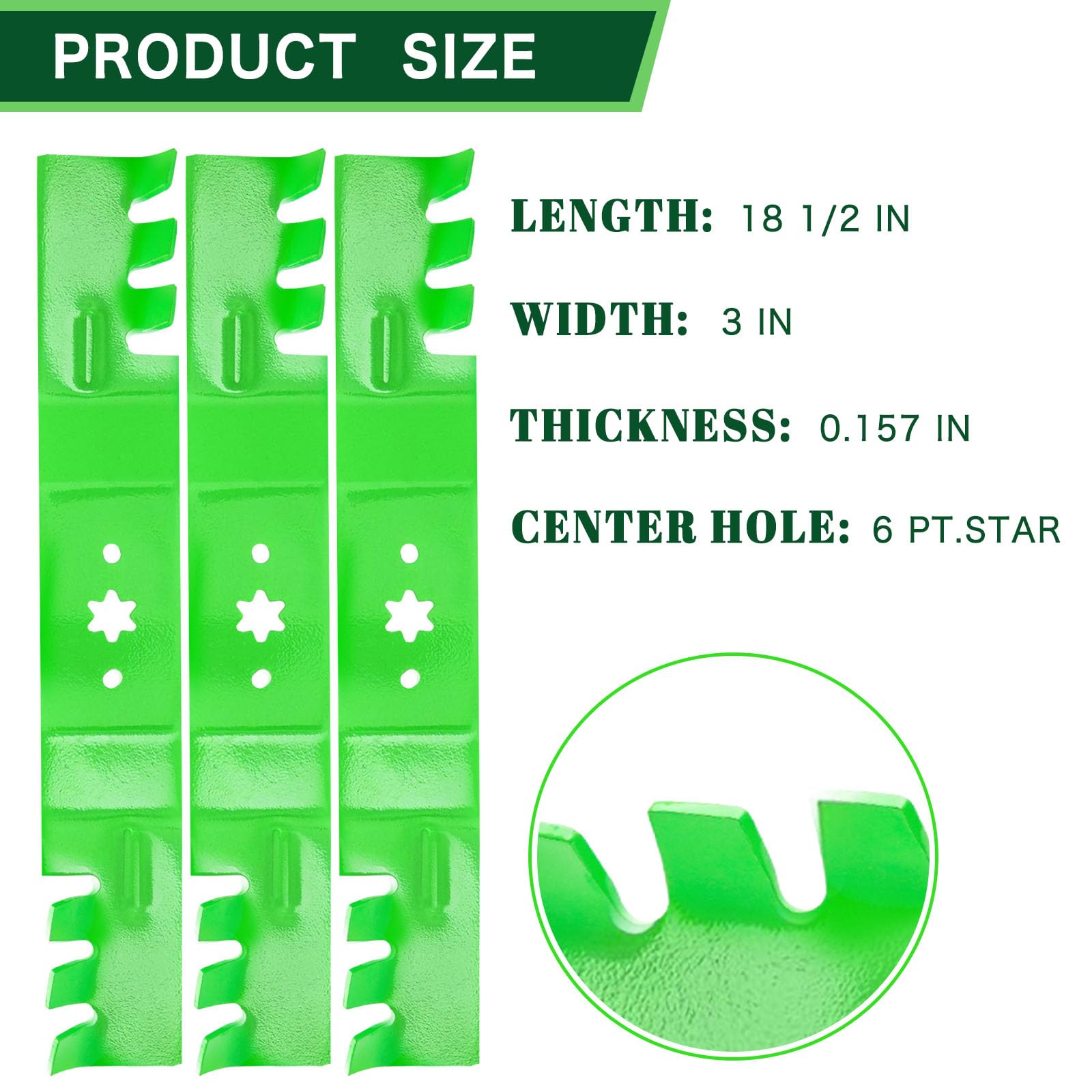 TENGMUJX primer plano del filo afilado que facilita corte y mulching uniforme