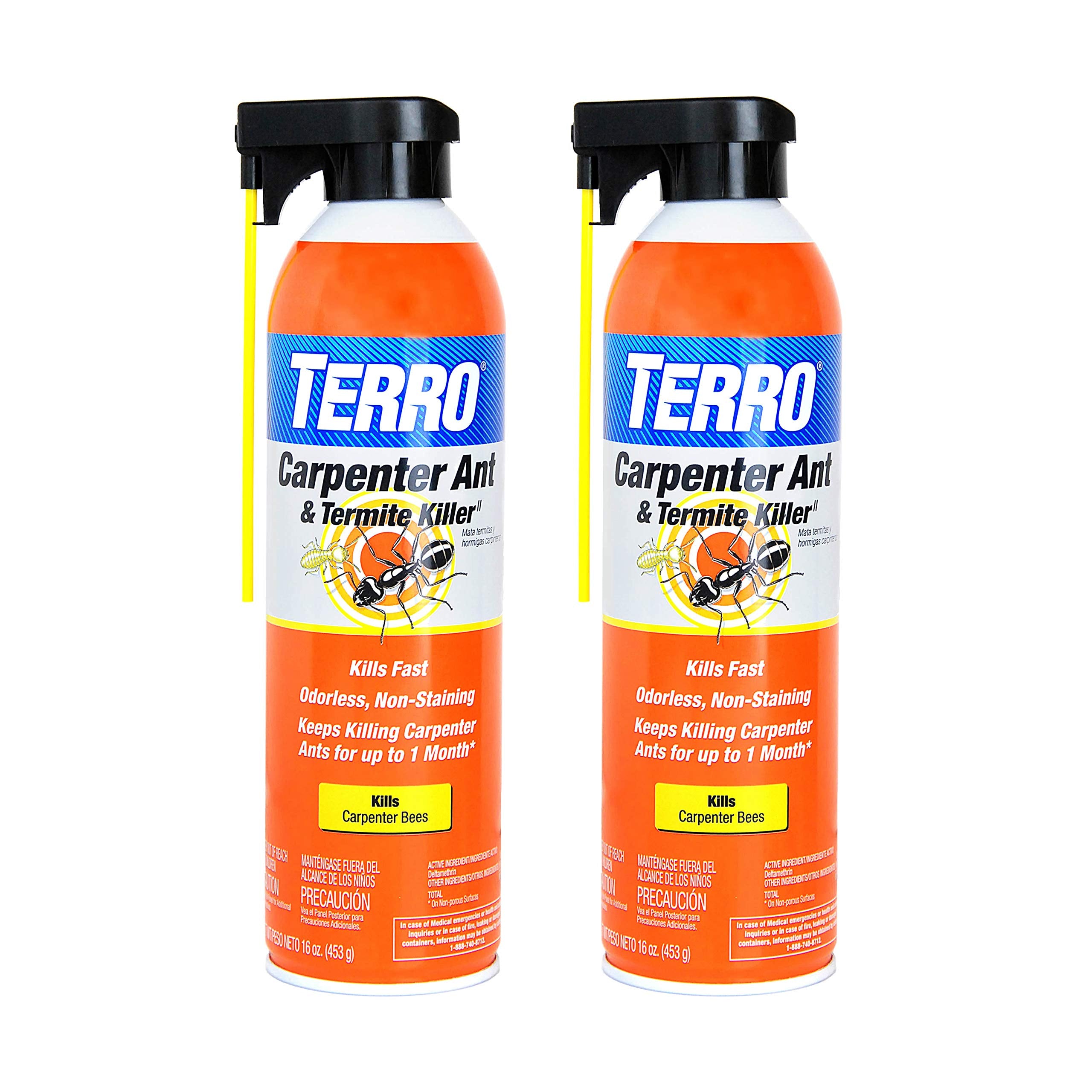 Terro aerosol frente del envase mostrando el producto y uso fácil