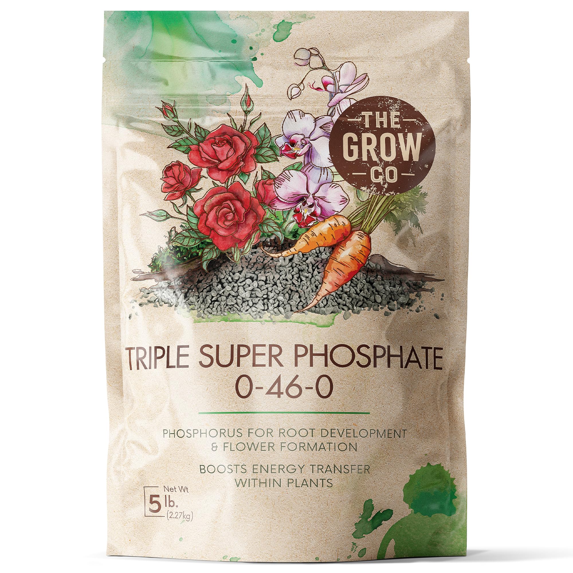 The Grow Co empaque frontal 5 lb con fósforo alto para raíces fuertes