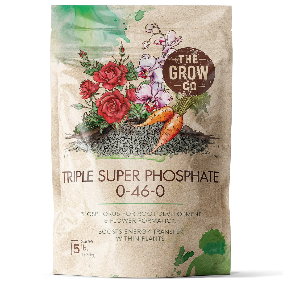The Grow Co empaque frontal 5 lb con fósforo alto para raíces fuertes