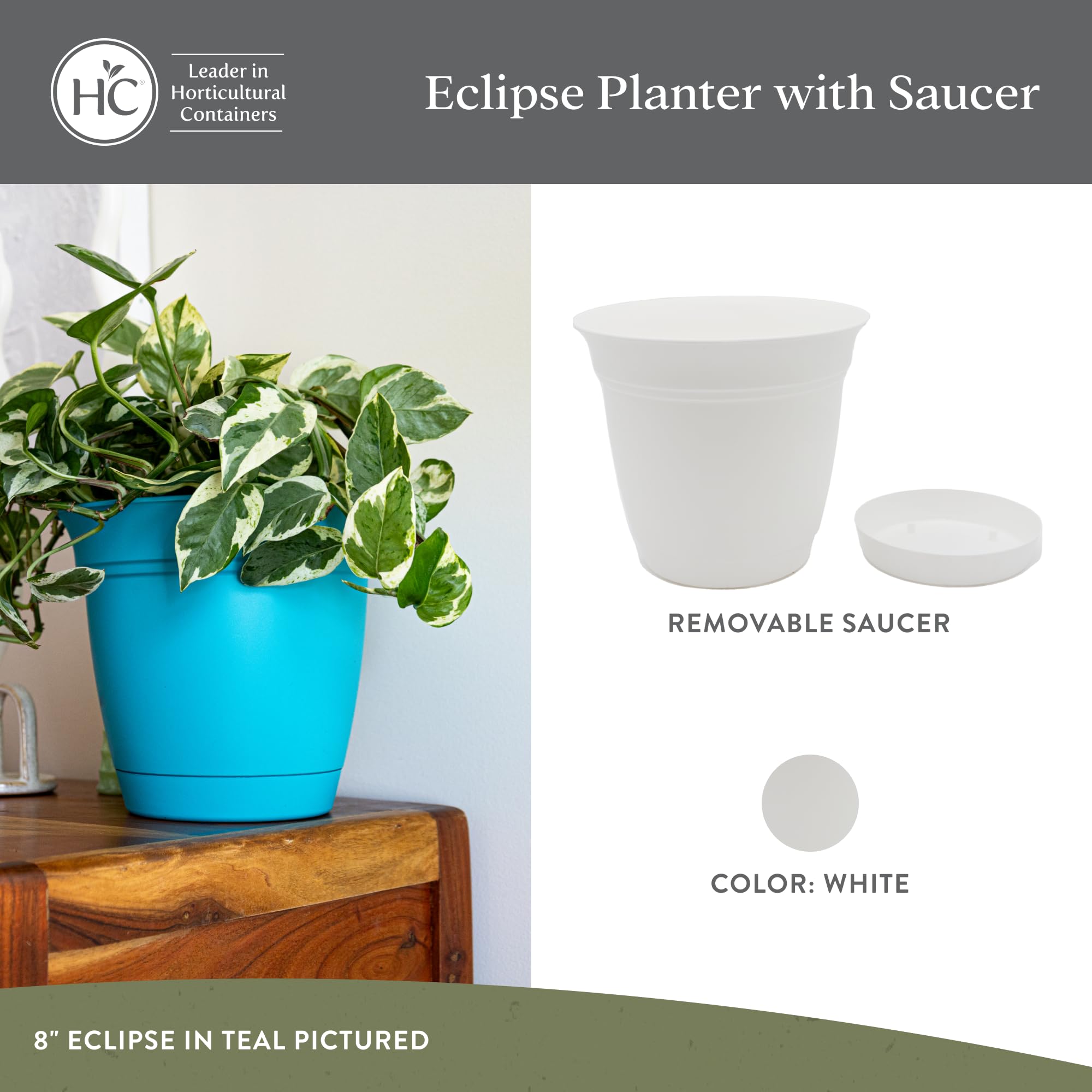 The HC Companies maceta Eclipse detalle de textura resistente y acabado