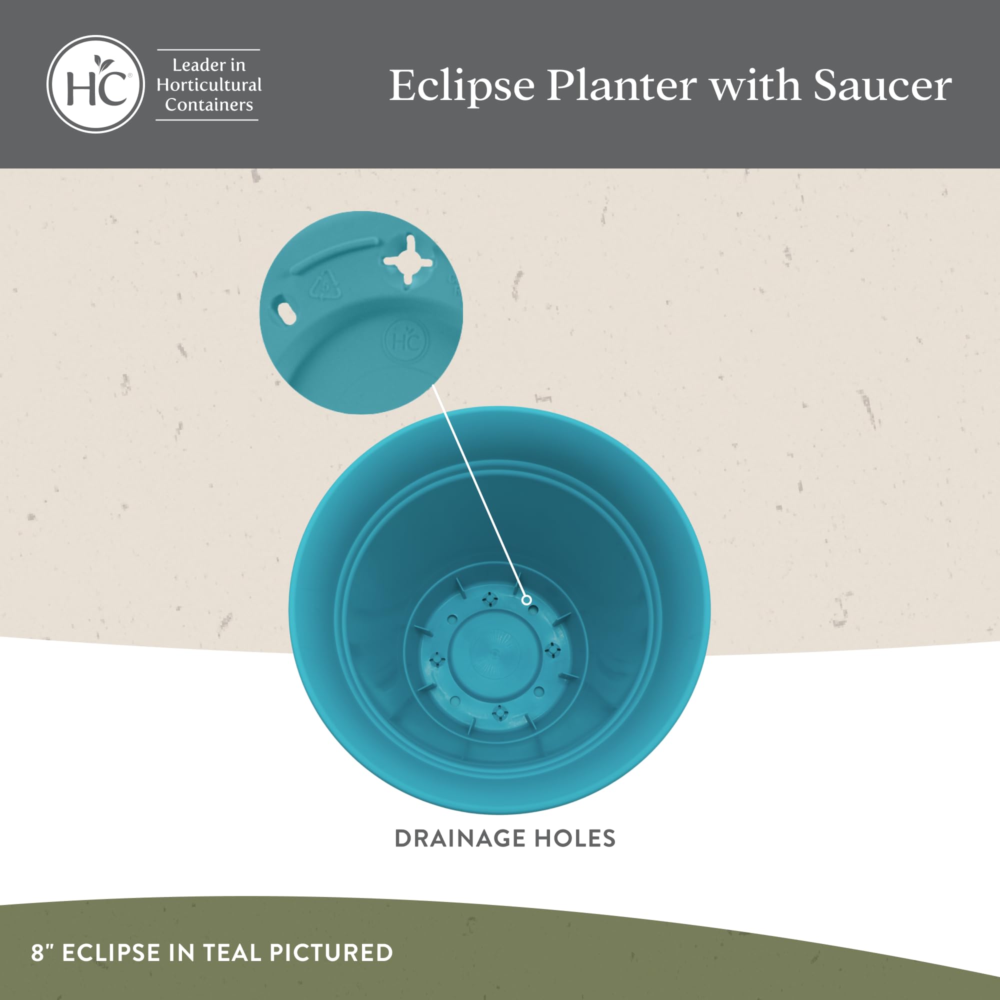 The HC Companies maceta Eclipse plato y drenaje que protege superficies