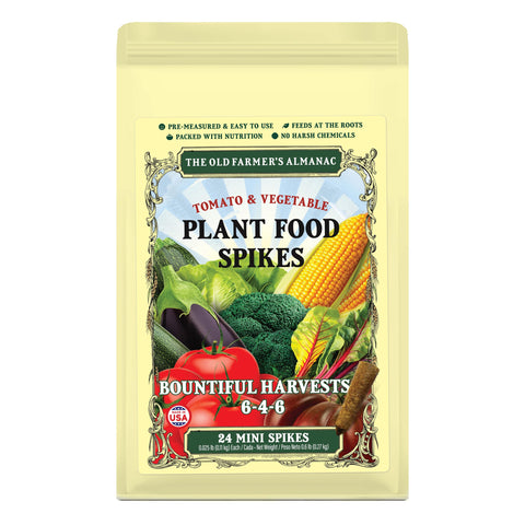 The Old Farmer's Almanac paquete frontal mostrando 24 mini espigas y ventajas prácticas