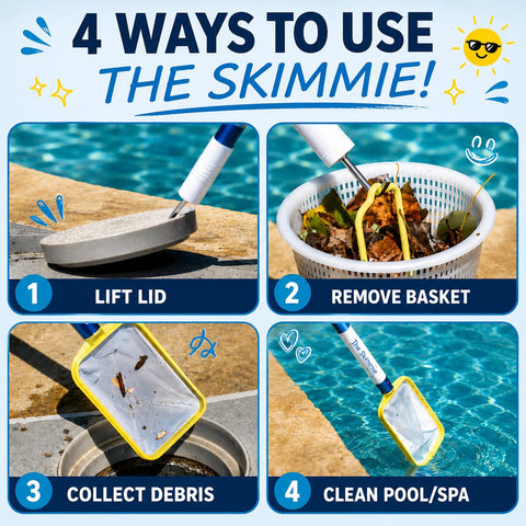 The Skimmie primer plano de la malla fina, captura eficaz de partículas pequeñas