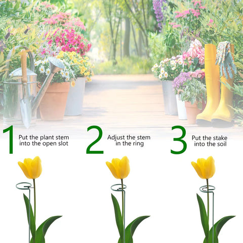 Thealyn cerca de una orquídea en maceta, mantiene el tallo erguido