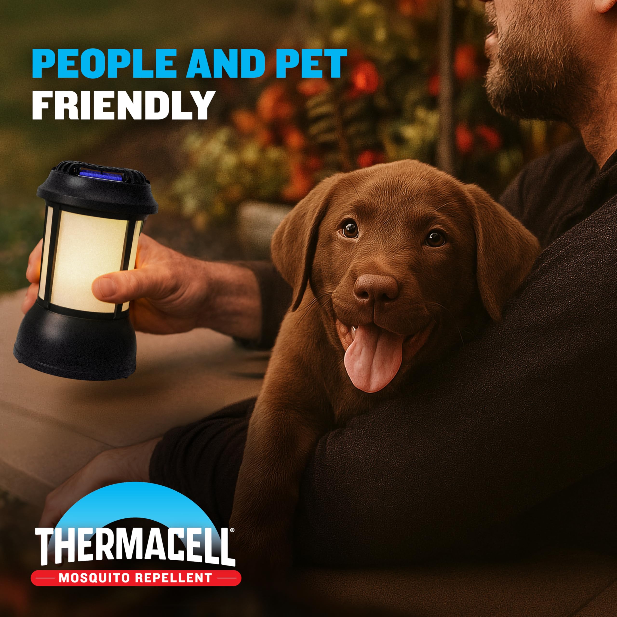 Thermacell comparación de tamaño en manos muestra portabilidad