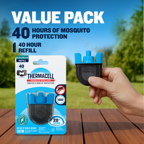 Thermacell dispositivo encendido de noche con protección visible y tranquilidad