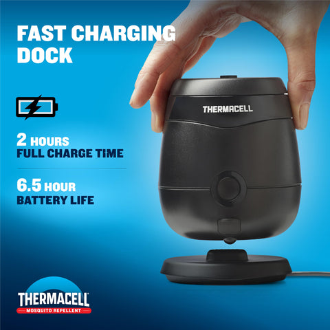Thermacell comparación de tamaño sobre mesa para valorar portabilidad