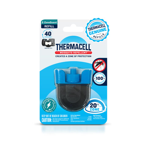 Thermacell frente del empaque mostrando recambio y beneficio protección continua