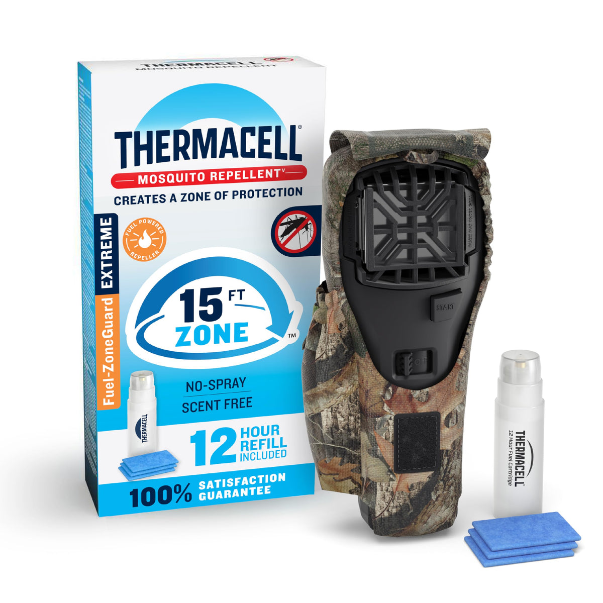 Thermacell vista frontal del dispositivo muestra diseño robusto y protección