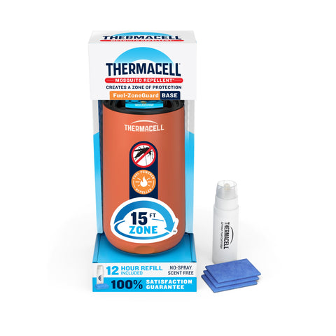 Thermacell vista frontal del repeller mostrando diseño compacto y colocación