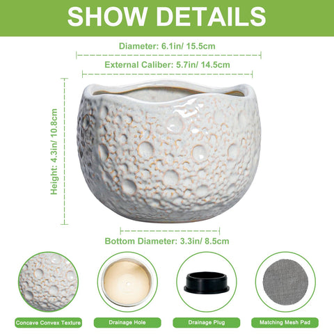 Thirtypot textura lunar en cerámica, detalle estético y agarre visual