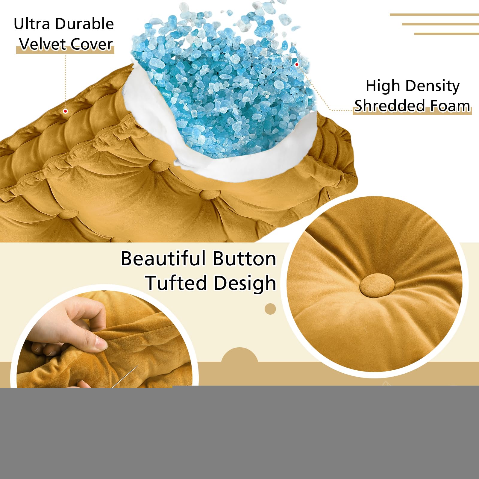 Threehoney botones tufted que mantienen el relleno firme y uniforme
