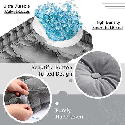 Threehoney detalle de botones capitoné que mantienen el relleno estable