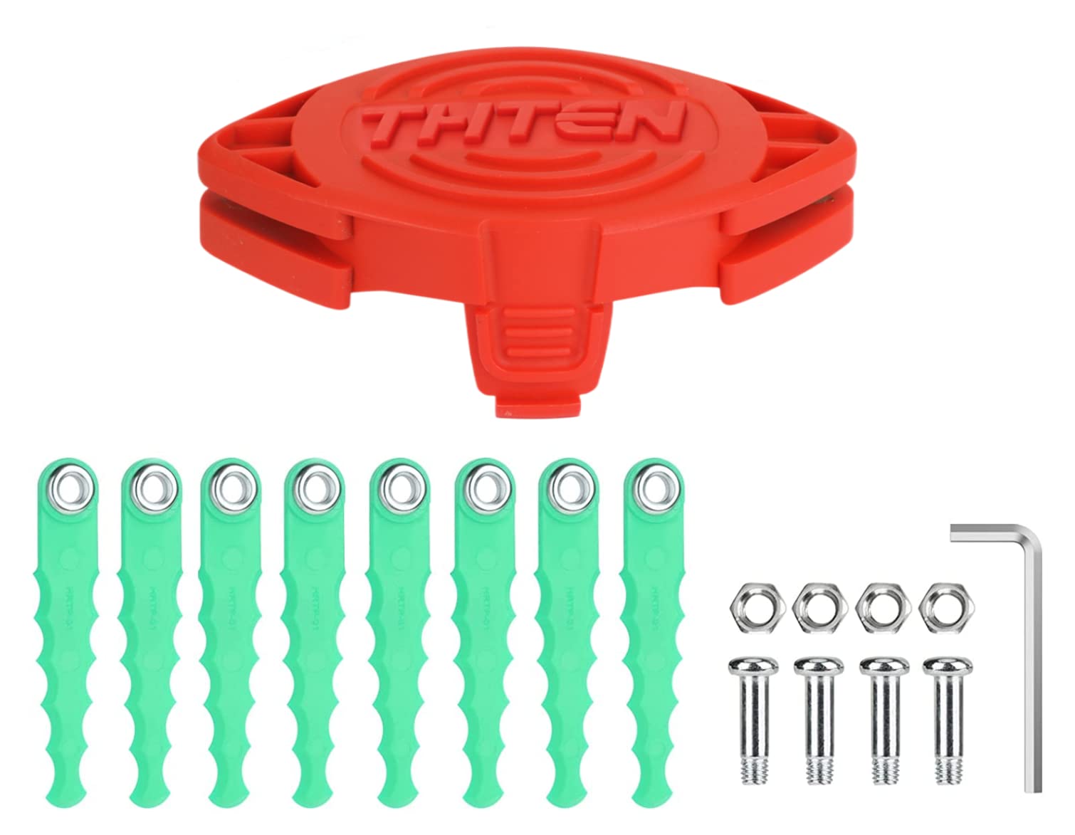THTEN cabezal frontal mostrando conexión compatible con Black+Decker, instalación rápida