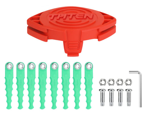 THTEN cabezal frontal mostrando conexión compatible con Black+Decker, instalación rápida