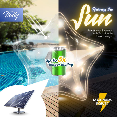 TIALLY foco en superficie de la estrella que muestra panel solar y durabilidad