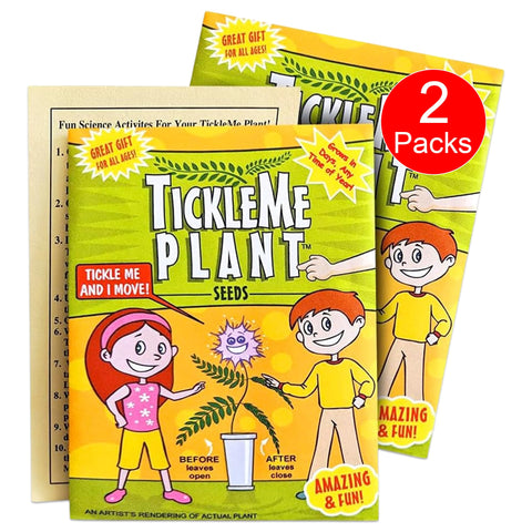 TickleMe Plant empaque frontal mostrando el producto y fácil regalo