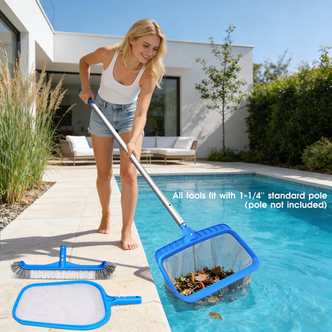TidyMister kit en escena de piscina que reduce tiempo de mantenimiento