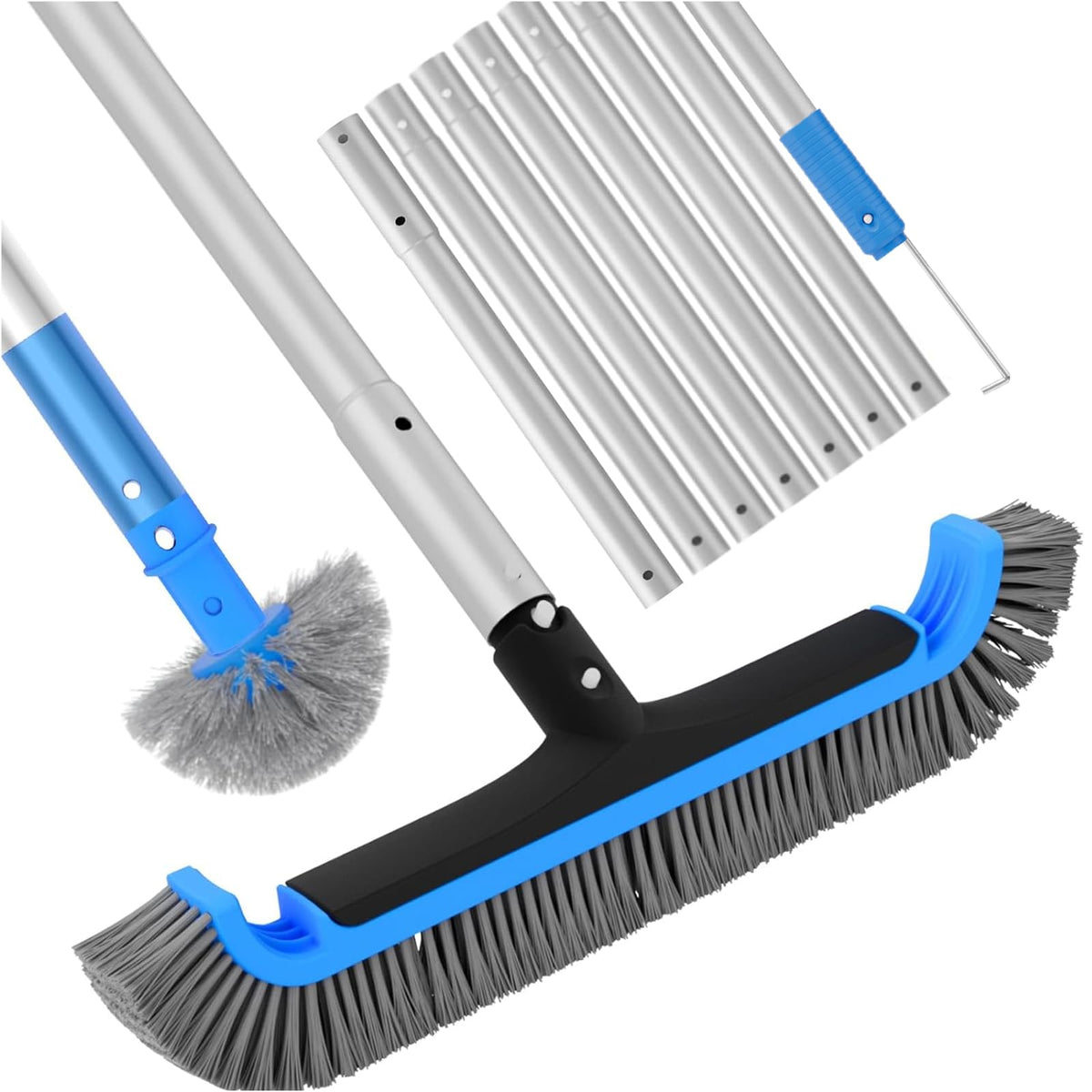 TidyMister set frontal mostrando cepillo y poste, limpieza eficiente
