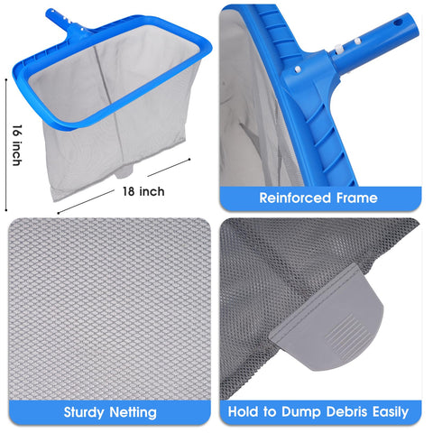 TidyMister skimmer 9" con malla ultra fina que atrapa partículas pequeñas