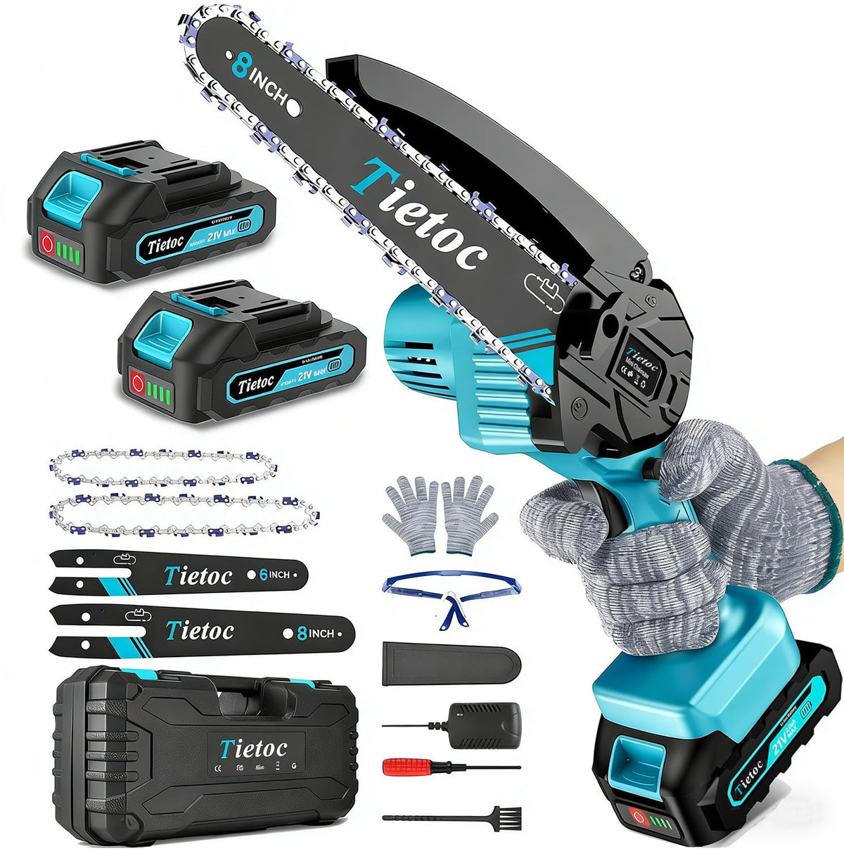 tietoc vista frontal del kit con estuche, muestra portabilidad y orden
