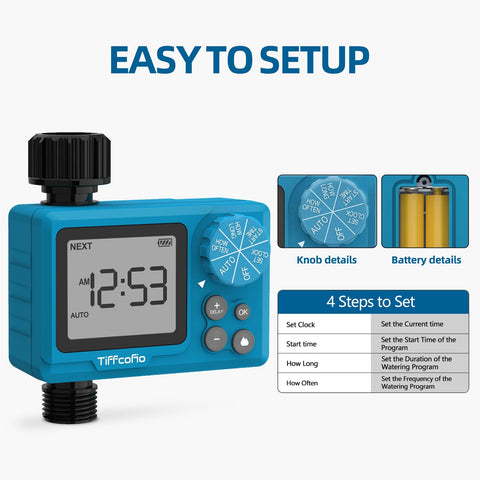 TiFFCOFiO conectado al grifo exterior demostrando compatibilidad universal