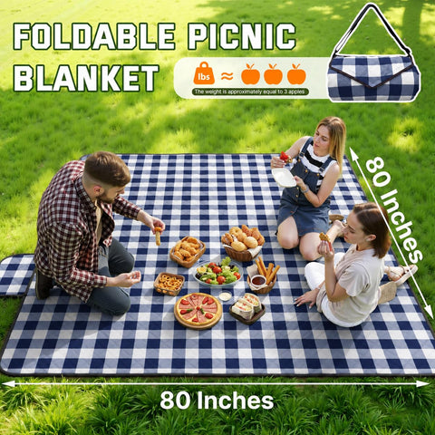 TigeJoy manta en uso en picnic familiar, espacio cómodo para varios