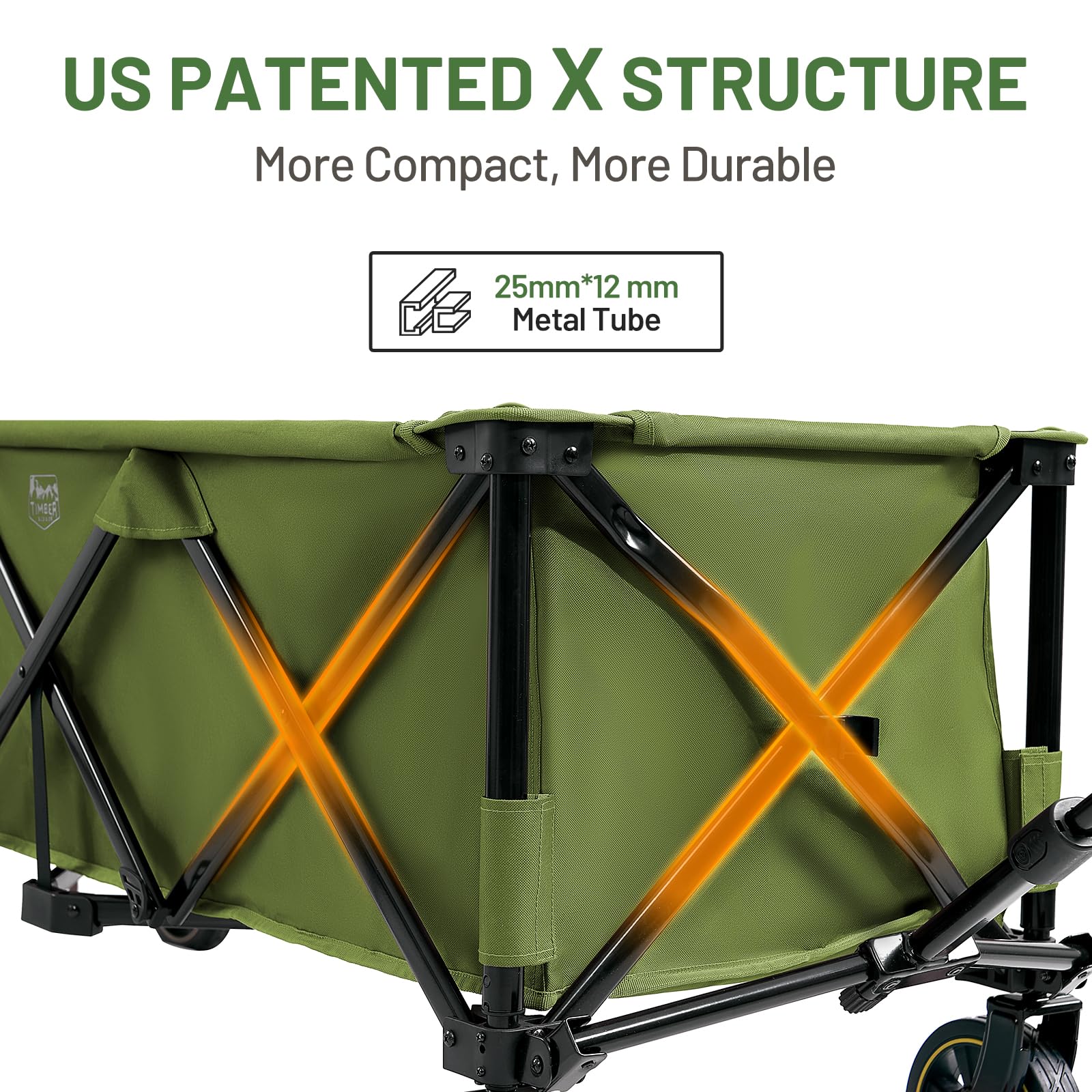 TIMBER RIDGE wagon cargado con equipo demostrando capacidad de 400L