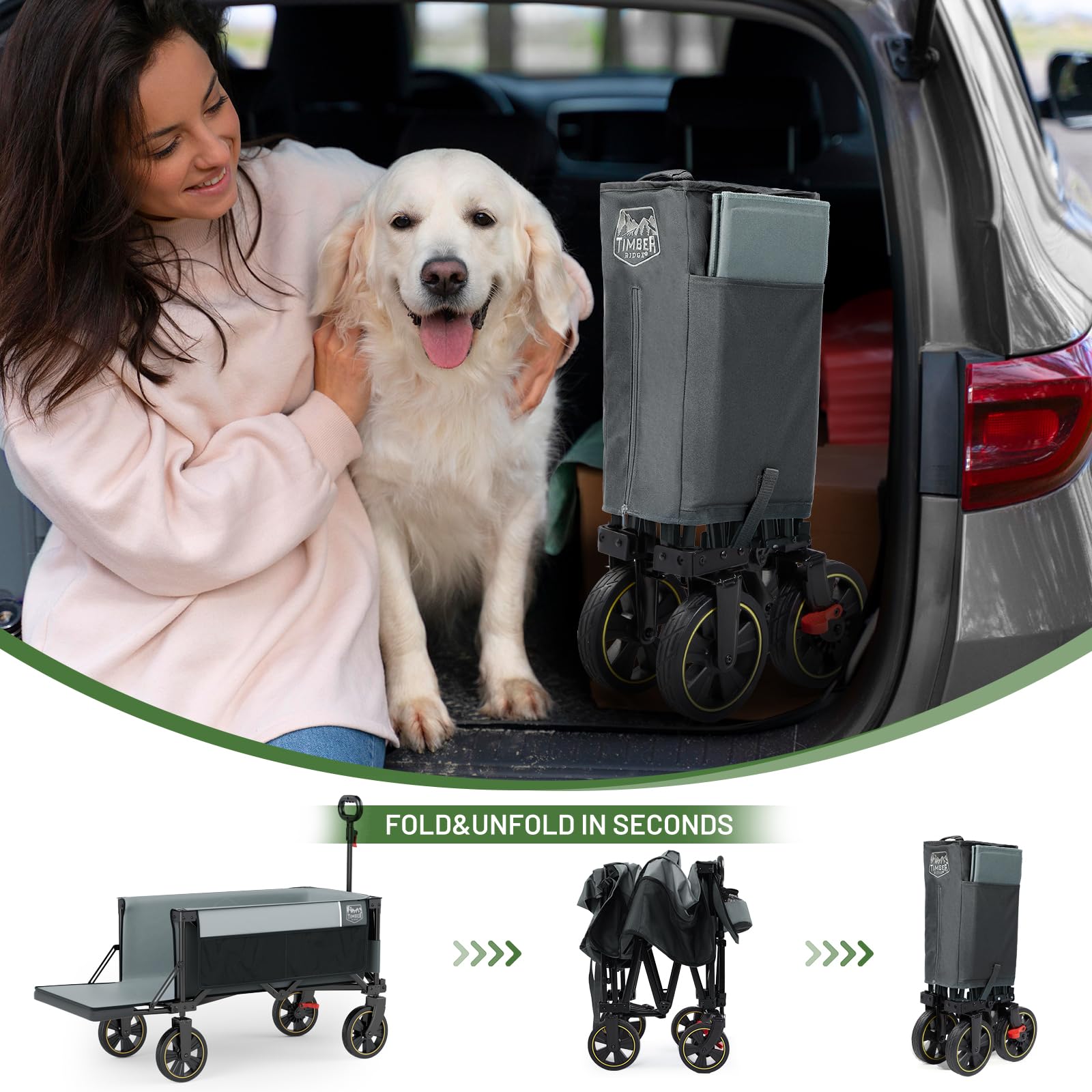 TIMBER RIDGE uso en playa transportando hielera y equipaje con facilidad