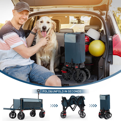 TIMBER RIDGE carro en uso durante camping transportando equipo pesado
