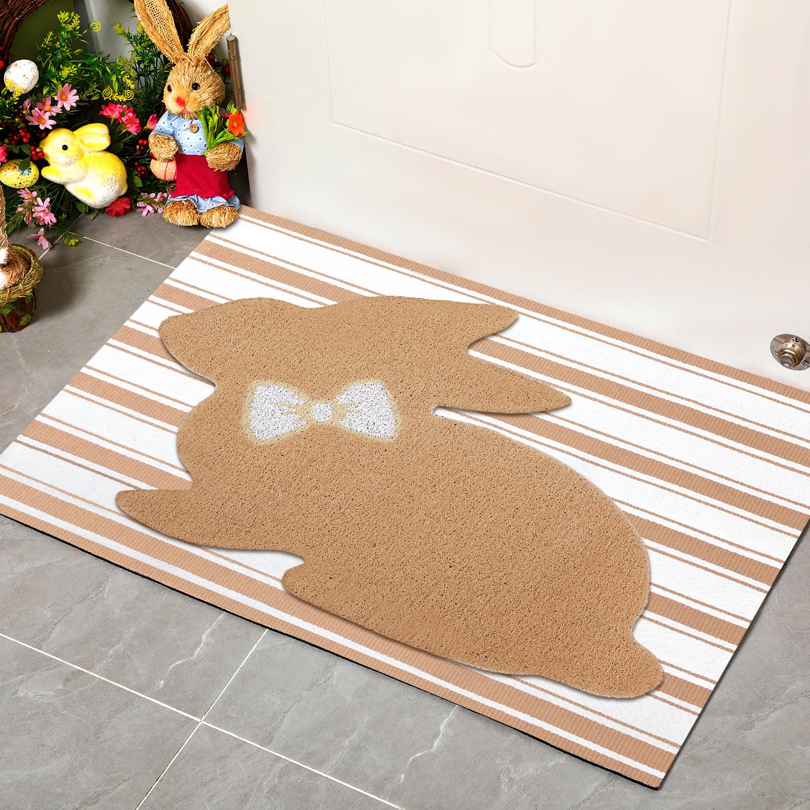Tinideya alfombra pequeña con conejo colocada en uso aportando encanto