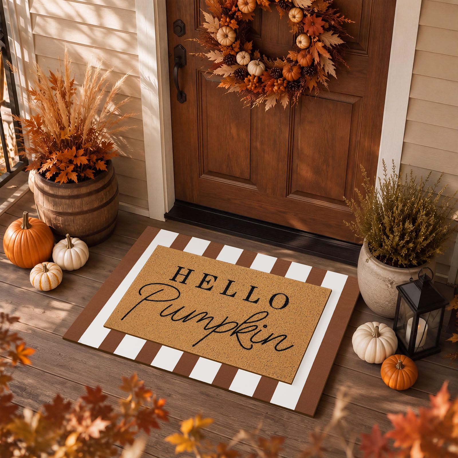 Tinideya detalle de las letras "Hello Pumpkin" que realzan la entrada