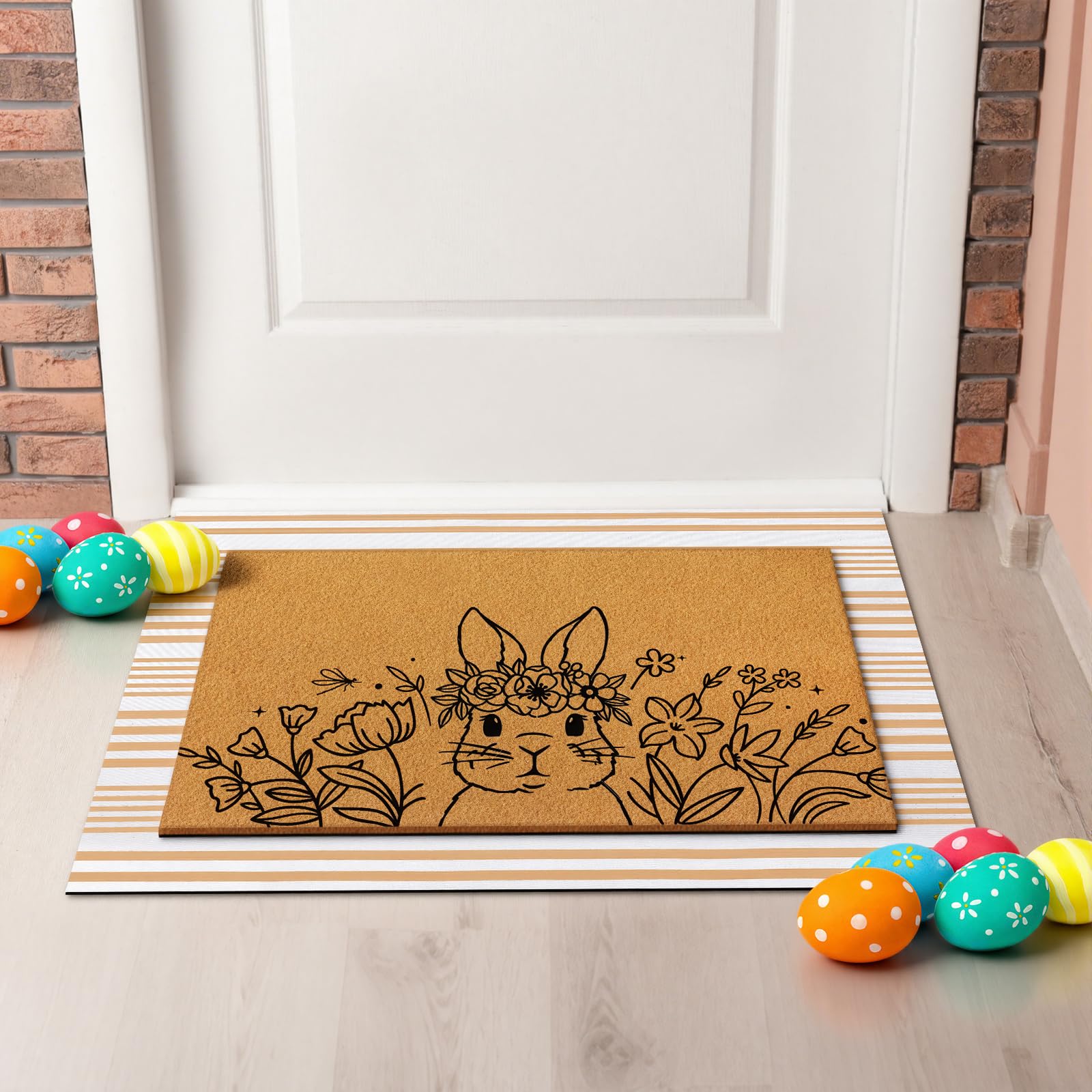 Tinideya estampado de conejo y flores que añade encanto estacional