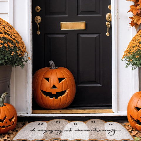 Tinideya detalle del estampado "happy haunting", acabado nítido y duradero