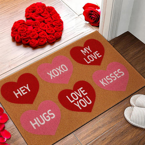 Tinideya vista frontal con corazones rojos y rosas decorativos y bienvenida visible