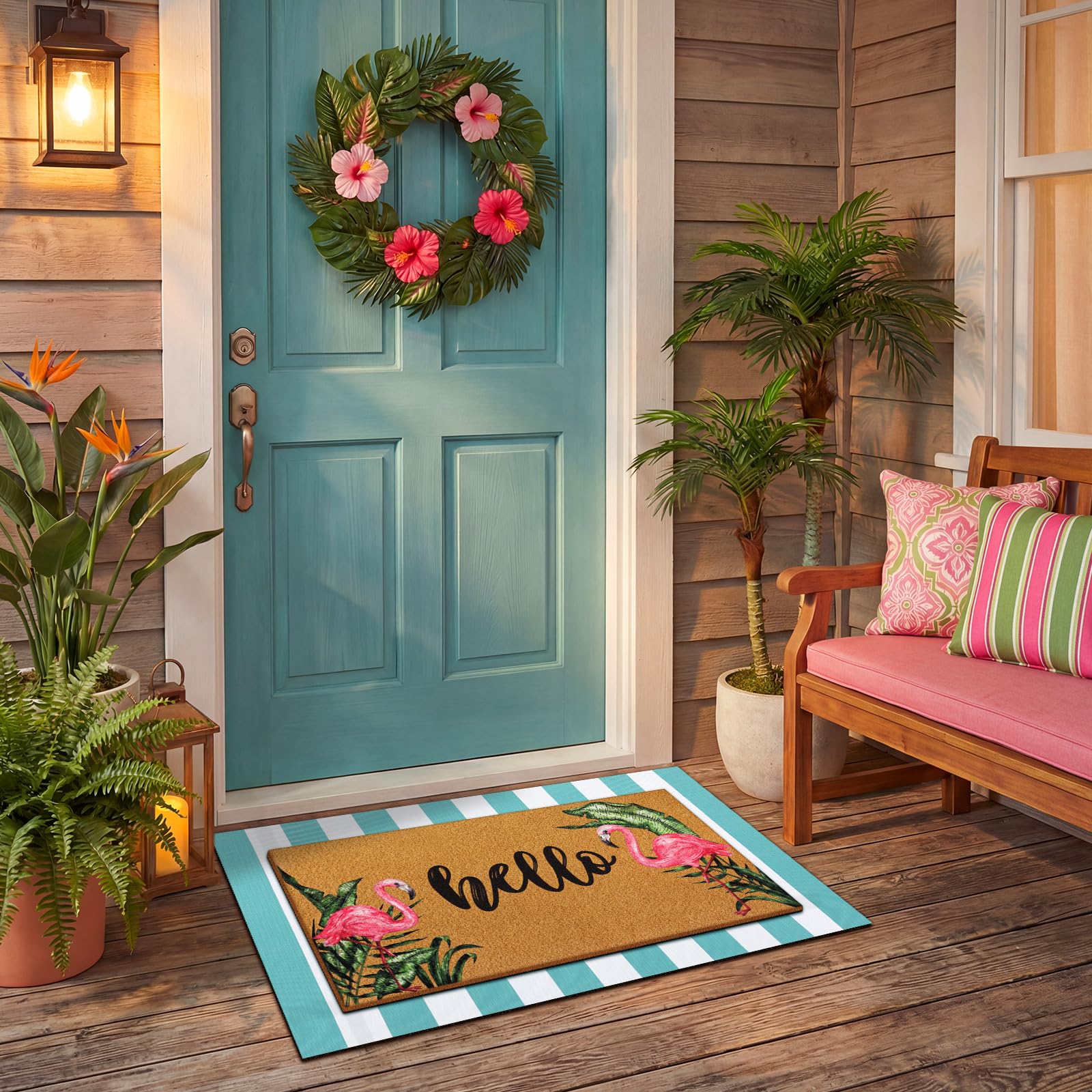 Tinideya conjunto superpuesto colocado frente a puerta para efecto decorativo