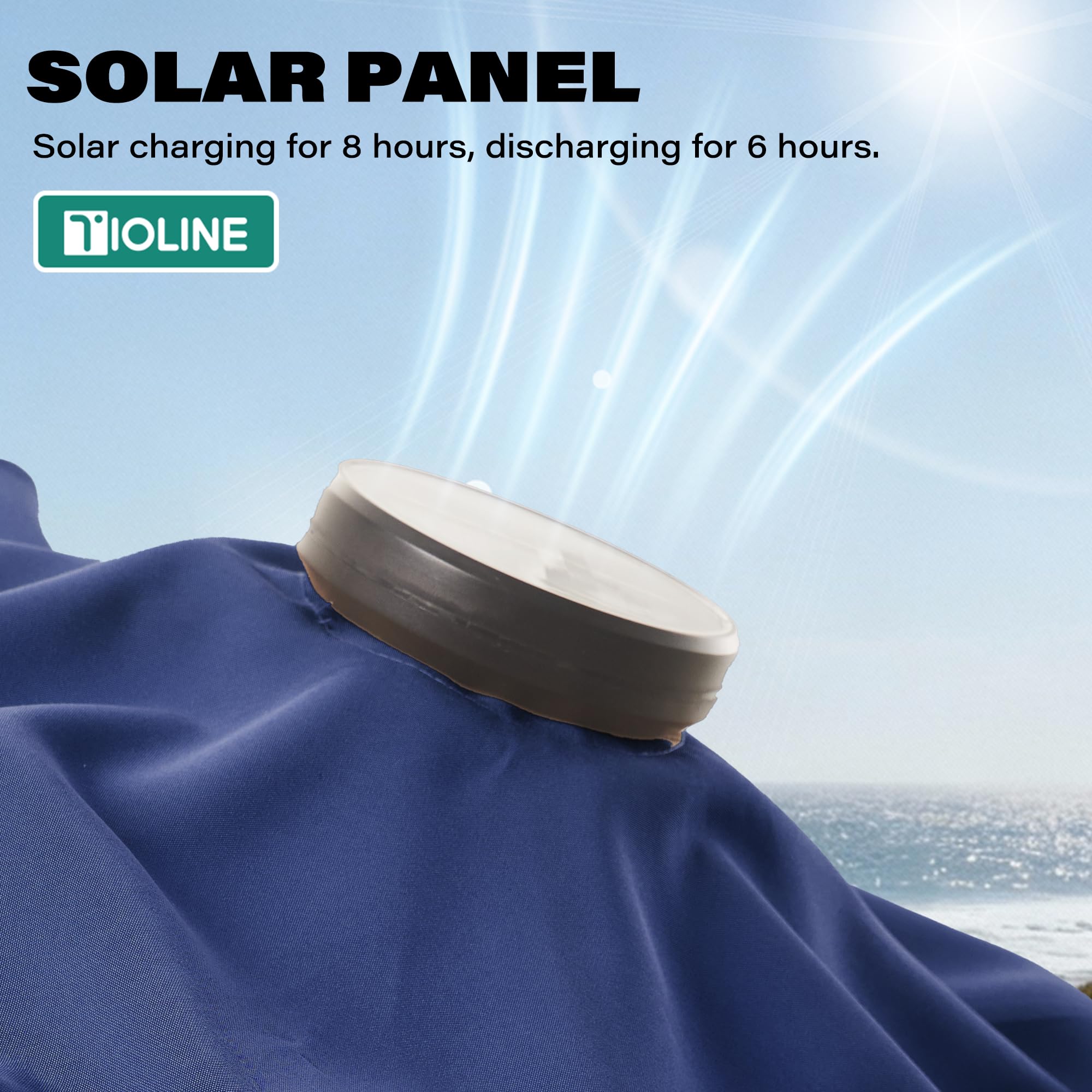 Tioline luces LED solares encendidas creando ambiente nocturno agradable