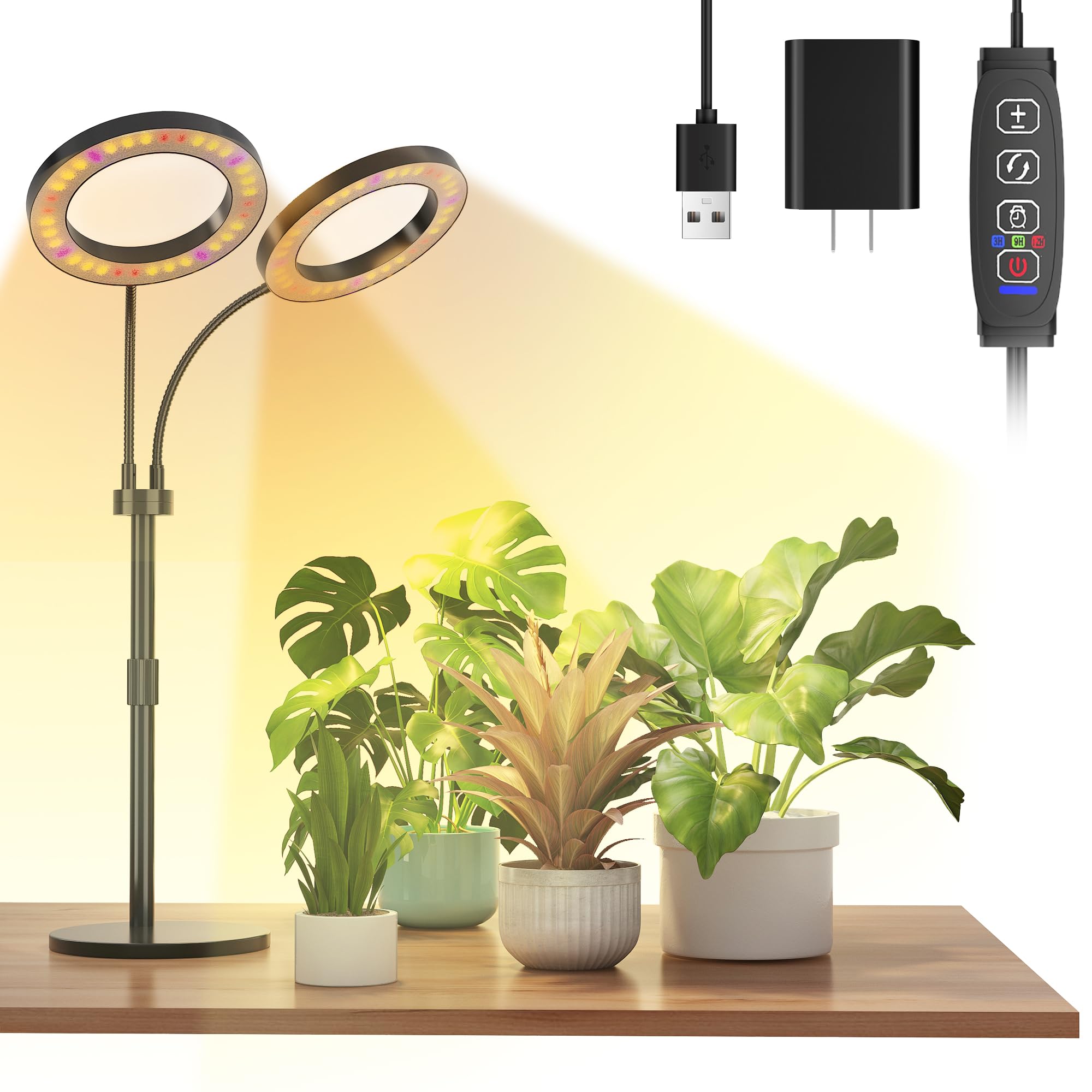Tmsluody foco frontal mostrando diseño compacto y luz uniforme para plantas