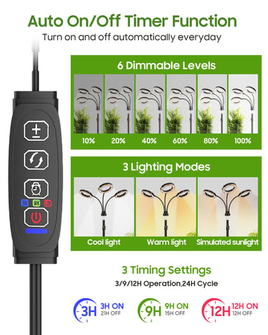 Tmsluody lámpara iluminando varias plantas interiormente para cultivo todo el año