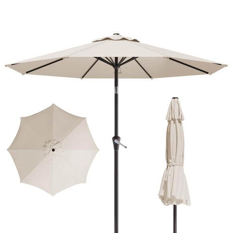 Tobeos parasol frontal mostrando sombra amplia y diseño resistente