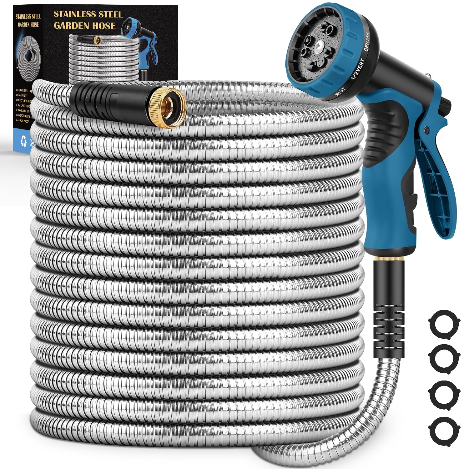 Tocebe manguera 50FT vista frontal durable y flexible