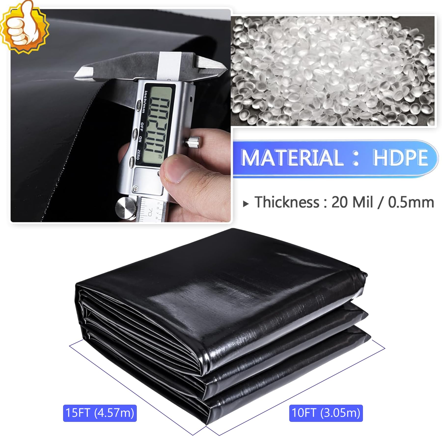 ToLanbbt primer plano de textura HDPE que muestra durabilidad y flexibilidad
