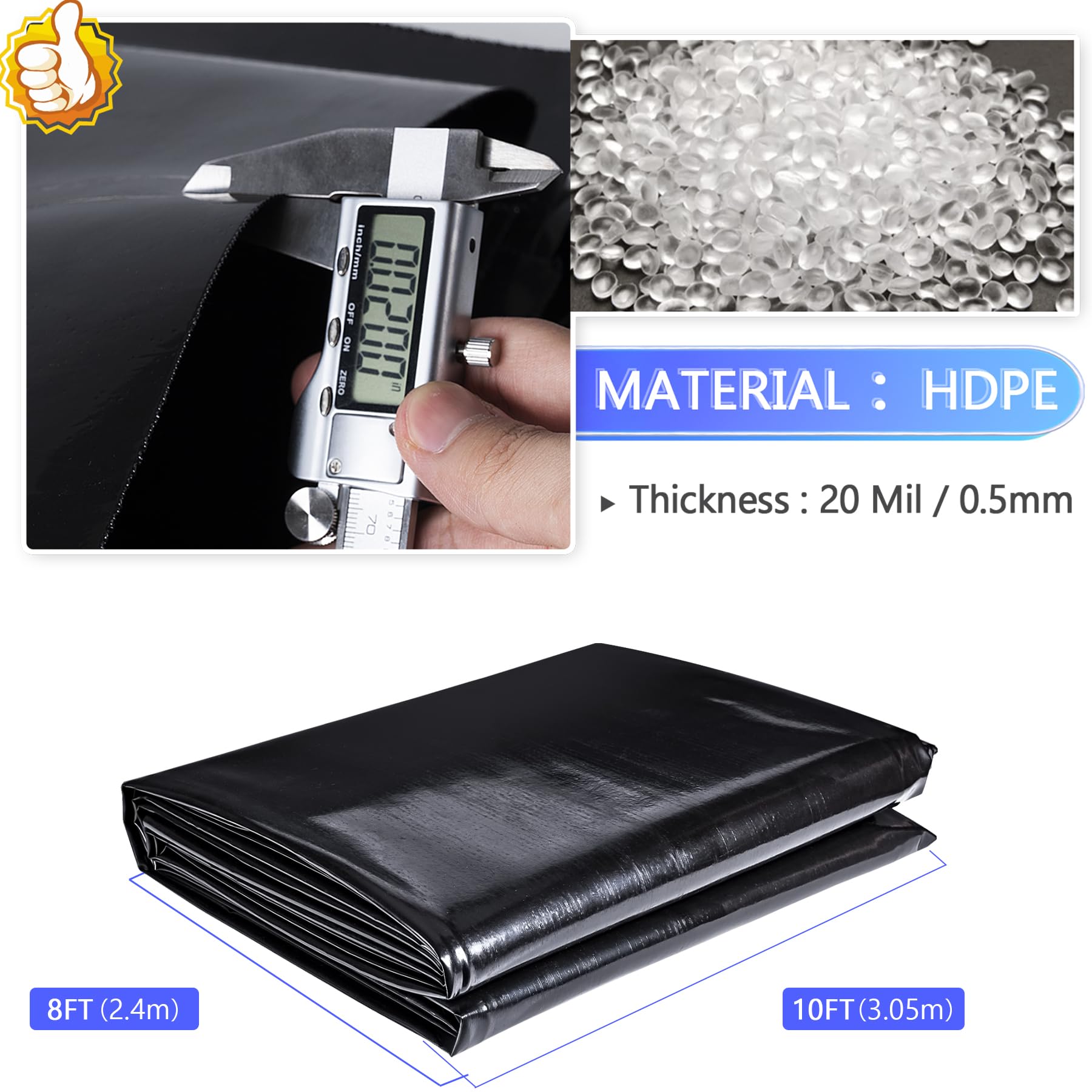ToLanbbt textura HDPE detalle resistente a pinchazos y UV