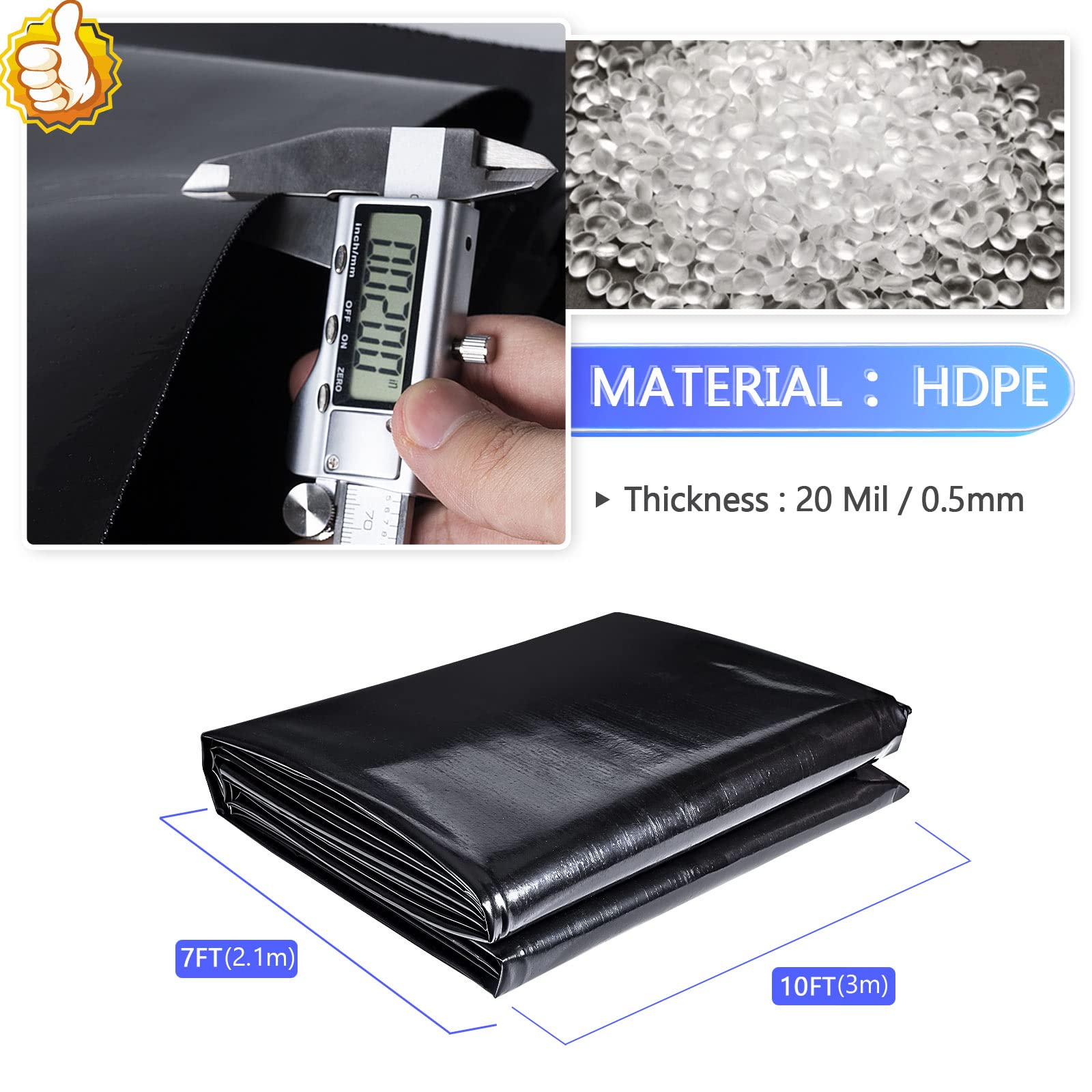 ToLanbbt textura HDPE de la lámina, beneficio resistencia y flexibilidad