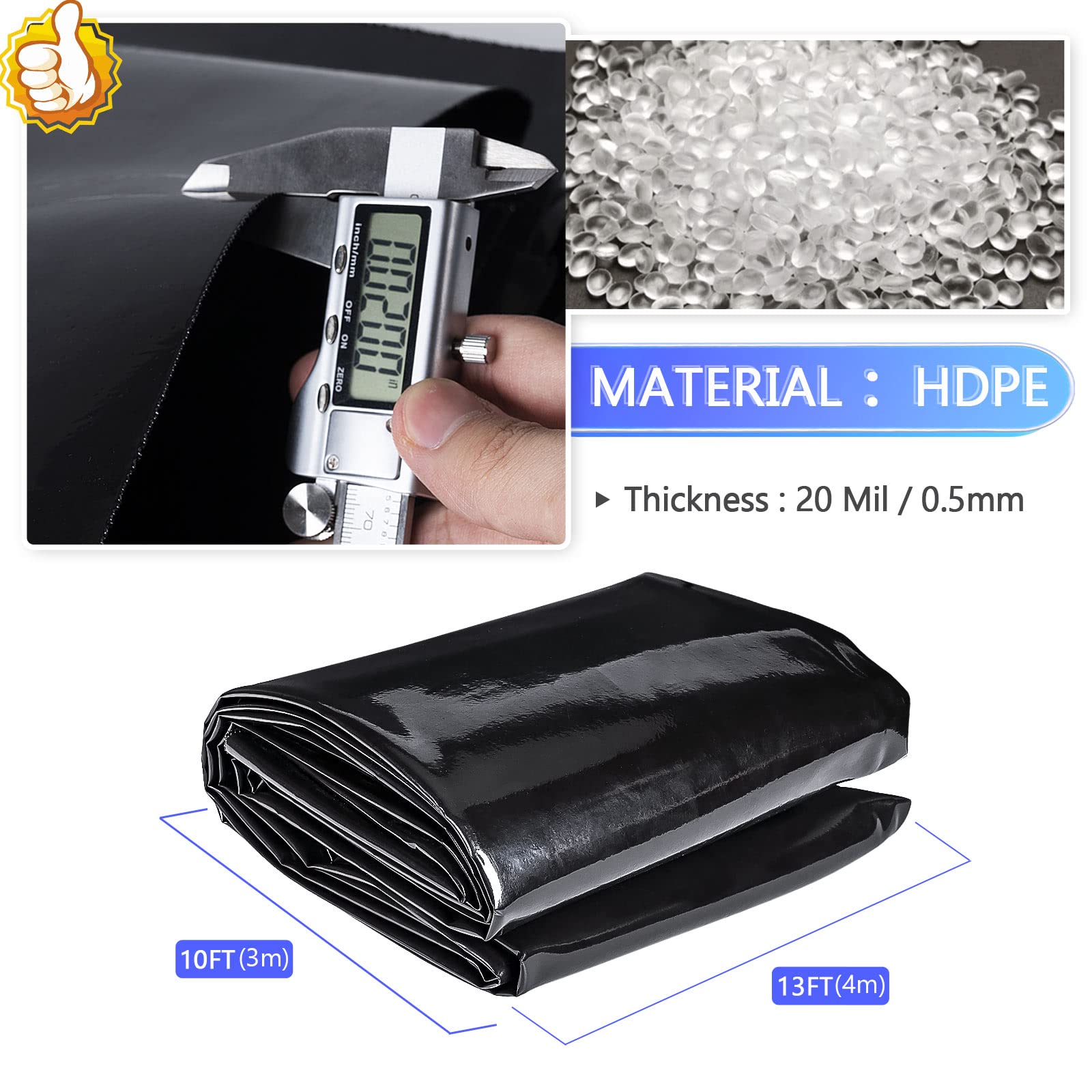 ToLanbbt textura de HDPE en primer plano con detalle anti pinchazos