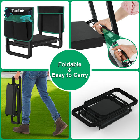 TomCare convertido en asiento estable para trabajar sentado cómodamente