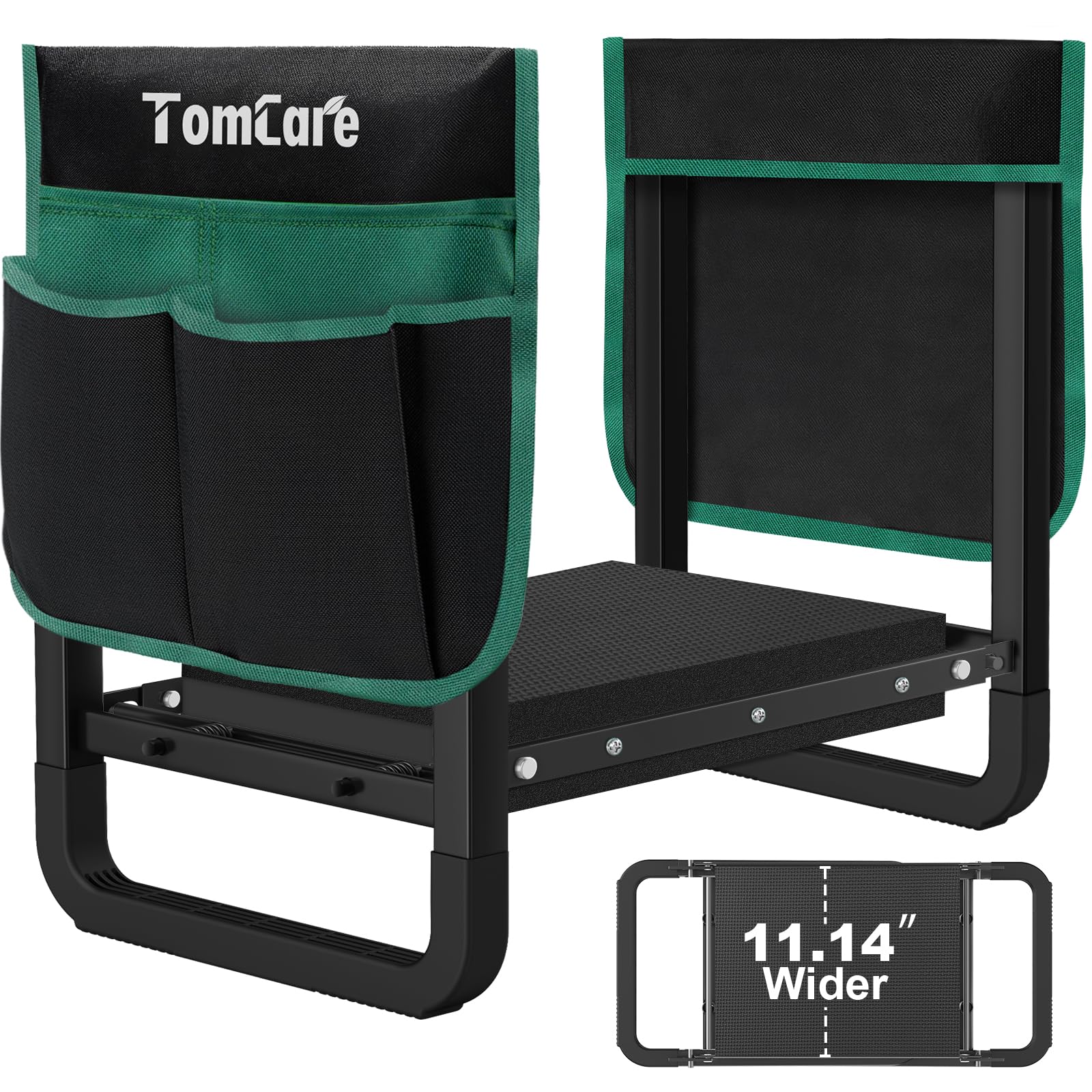 TomCare vista frontal del banco-rodillera mostrando estabilidad y acolchado