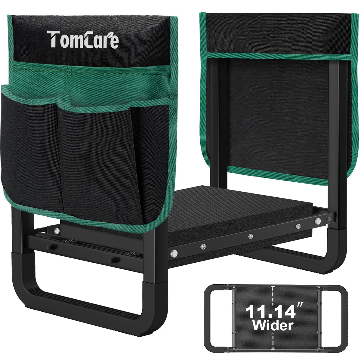 TomCare vista frontal del banco-rodillera mostrando estabilidad y acolchado